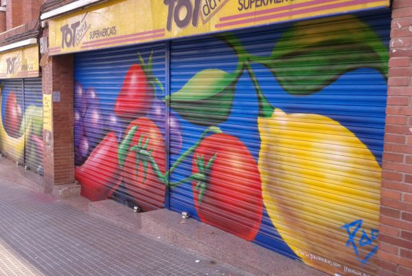 Graffiti para Persianas, supermercado