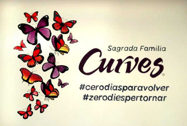 Pintura Mural en gimnasio femenino de Curves