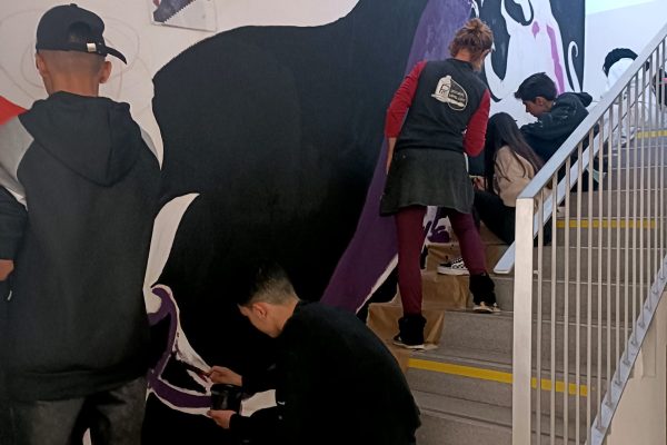 Taller de Mural de Sant Jordi feminista a l'Institut Marta Estrada