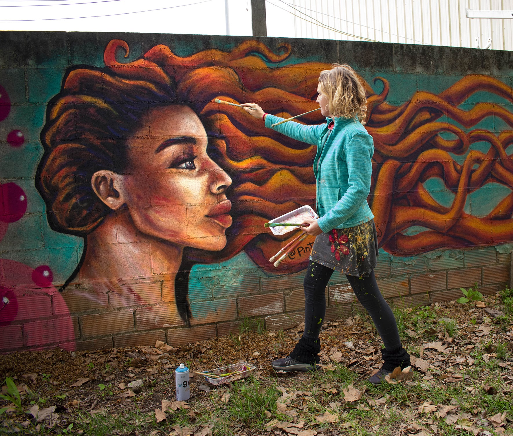 Pintura Mural Mirada de Mujer