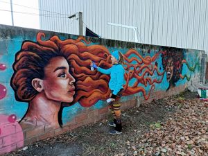 Pintura Mural Mirada de Mujer