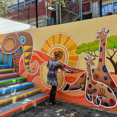 Taller de Pintura Mural de la Sabana a l'Escola Granullarius