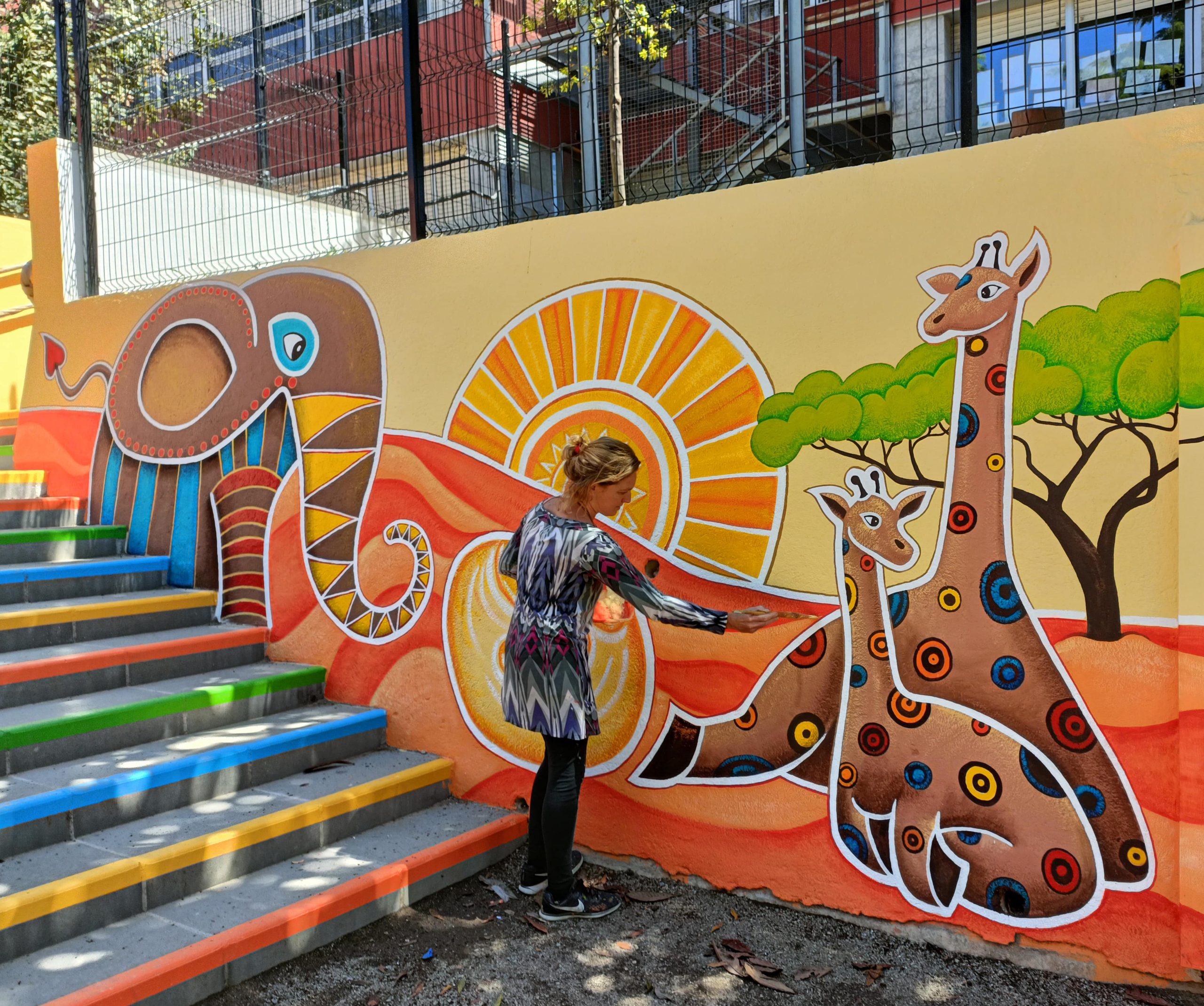 Taller de Pintura Mural de la Sabana a l'Escola Granullarius