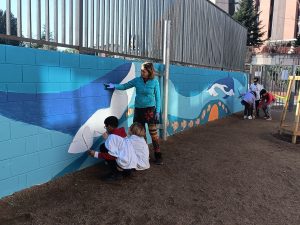 Taller de Pintura Mural Marí a l’ Escola Granullarius