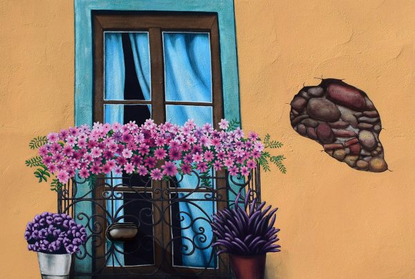 Trampantojo: Pintura Mural en patio de vivienda particular